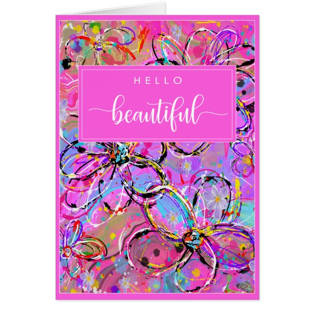 Cartão Olá Bela Namorados Aniversário Aniversário (Frente)