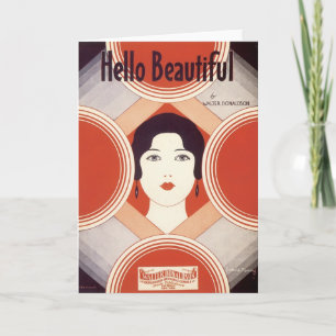 Cartão Olá, Belo Cobrir Vintage Songbook