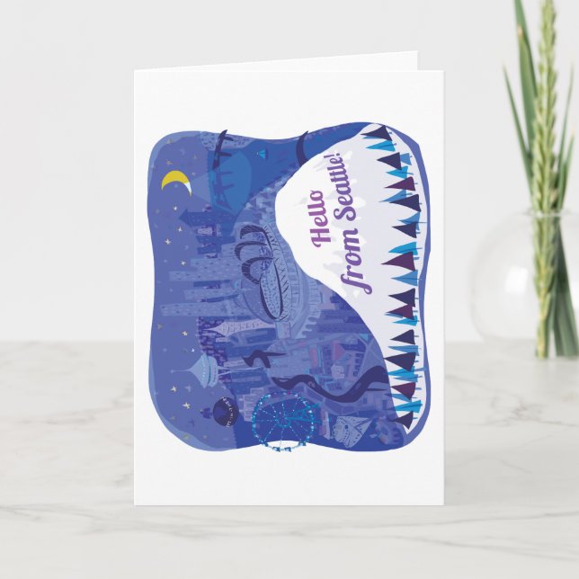 Cartão Olá de Seattle (Frente)