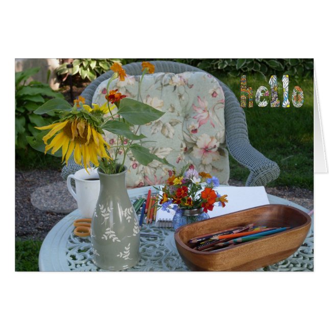 Cartão Olá do Jardim (Frente Horizontal)