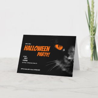 Cartão Olá Escuridão Olhos Laranja Festa de Halloween