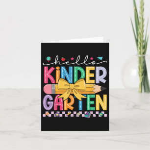 Cartão Olá Kindergarten Arco Coquette Lápis Kinder Volta