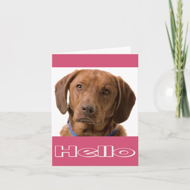Cartão Olá Labrador Retriever Puppy Dog Note Card (Frente)