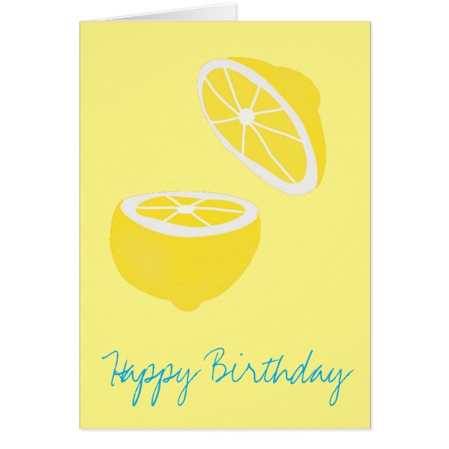Cartão Olá limão moderno fruto amarelo (Frente)