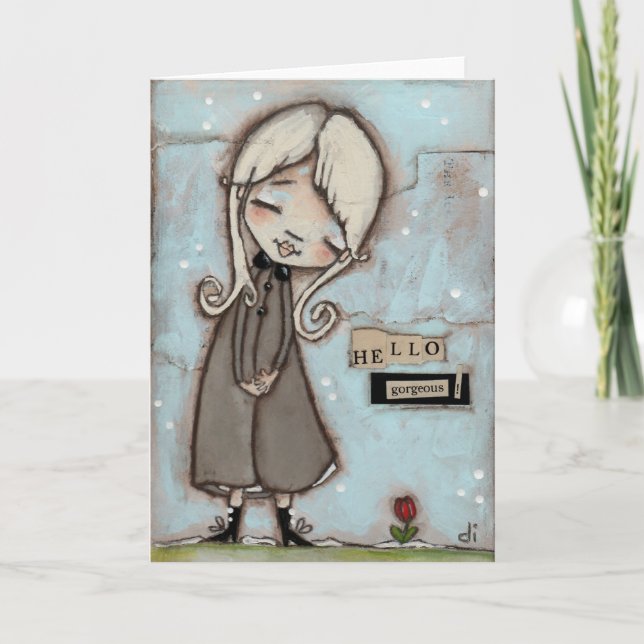 Cartão Olá, linda! - DENTRO VAZIO (Frente)