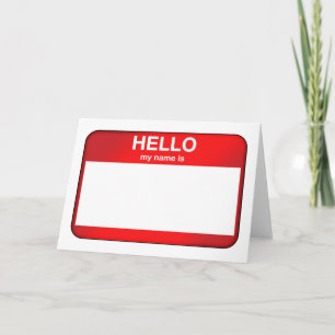 Cartão Olá Meu Nome É...