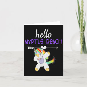 Cartão Olá Myrtle Beach South Carolina Dabbing Unicorn