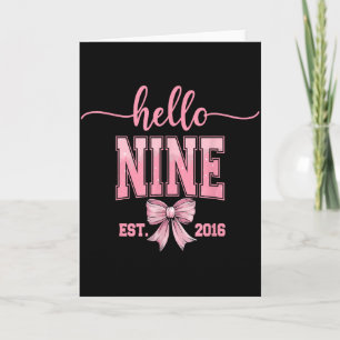 Cartão Olá Nove Est 2016 Cute Coquette Arco 9º Aniversári