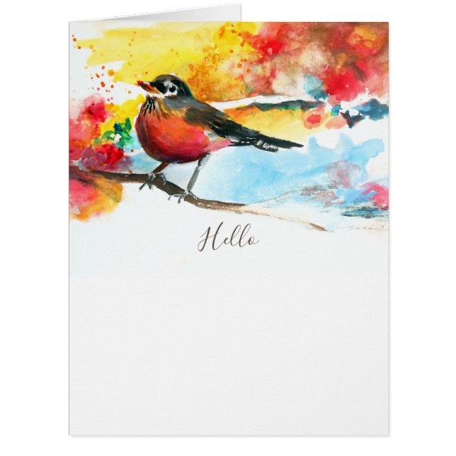 Cartão Olá Robin Saudação Extra Grande (Frente)