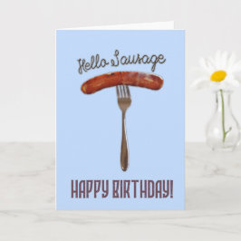 Cartão Olá Salsicha - design amigável - Feliz Aniversário