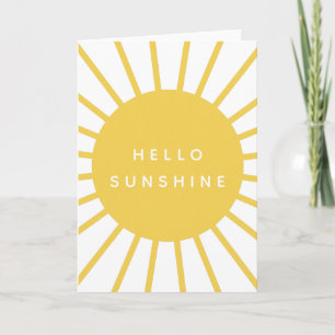 Cartão Olá Sunshine Sun Modern Scandi Mostard Amarelo