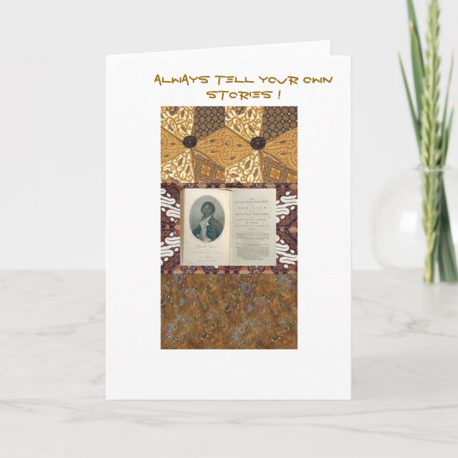 Cartão Olaudah Quiano-Always Tell Your Own Stories (Frente)