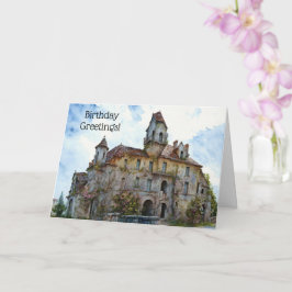 Cartão Old Castle House Manor Old Timer Birthday