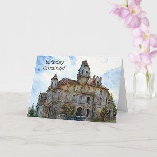 Cartão Old Castle House Manor Old Timer Birthday