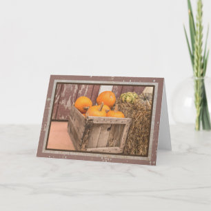 Cartão Old Crate Full of Pumpkins Fall Notecard