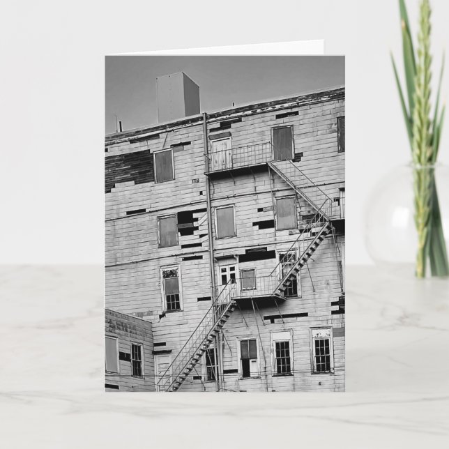 Cartão Old Dilapitated Abandoned Factory Building Photo (Frente)