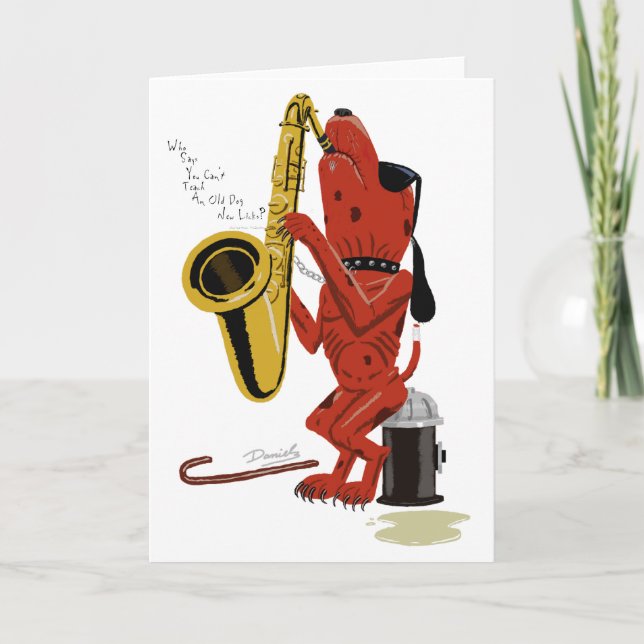 Cartão Old Dog, New Licks Note Card (Frente)