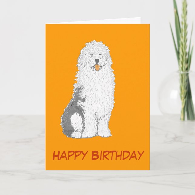 Cartão Old English Sheepdog Birthday Cards, add text (Frente)