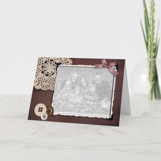 Cartão Old Fashioned Photo Template (Frente)