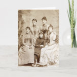 Cartão Old Friends<br><div class="desc">Girlfriends tell it like it is! Old-fashioned portrait of 4 women and a young girl http://www.zazzle.com/old_friends_card-137465578589651724?rf=238873233638756321&CMPN=zBookmarklet http://zazzle.cathyhull.com/</div>
