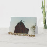 Old Gambrel Roof Barn on a Snowy Day