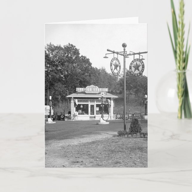 Cartão Old gas station, 1925 (Frente)