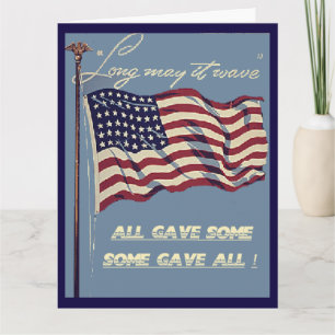Cartão Old Glory, Long May It Wave Big Greeting Card