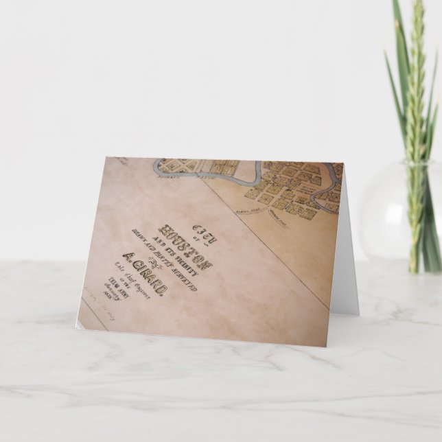 Cartão Old Houston Map Card (Frente)