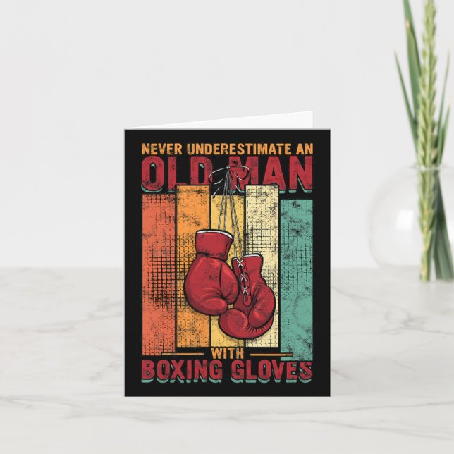 Cartão Old Man Boxing - Vintage (Frente)