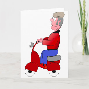 Cartão Old Man On A Scooter Greeting Cards