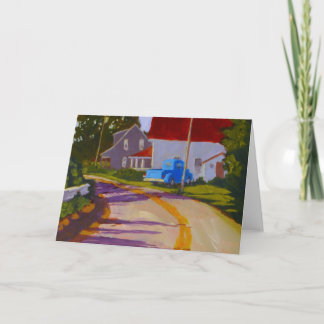 Cartão Old Pickup truck & road in Maine greeting card