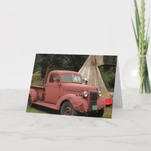 Cartão Old Truck and Teepee Greeting Card