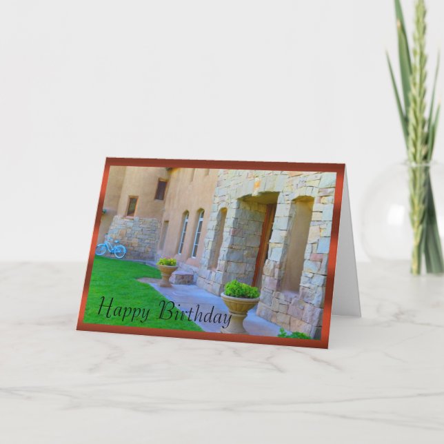 Cartão Old World Winery & Bicycle Birthday (Frente)