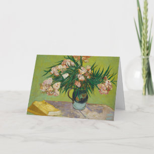 Cartão Oleandros Rosa Floral Vida Morta Arte Van Gogh