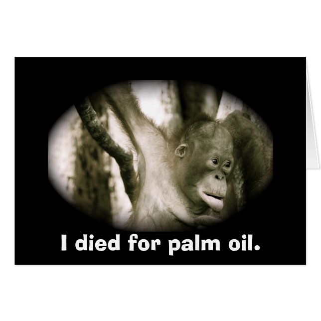 Cartão Óleo de palma de 3Sudeste Asiático da extinção dos (Frente Horizontal)