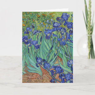 Cartão Óleo Famoso Íris Azuis Florais de Van Gogh