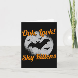 Cartão Olha, Gatinhos Céus Bat Halloween Bats