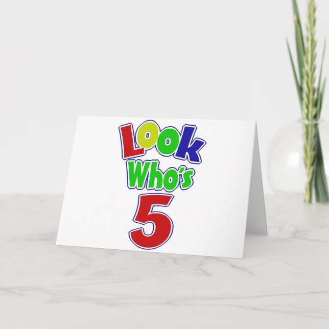 Cartão Olha quem tem 5 anos (Frente)