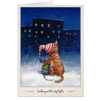 Cartão Olhando as luzes da cidade