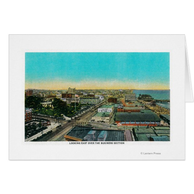 Cartão Olhando para o leste sobre a seção de negócios, Lo (Frente Horizontal)