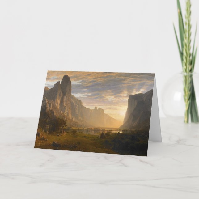 Cartão Olhando para o Vale do Yosemite | Albert Bierstadt (Frente)