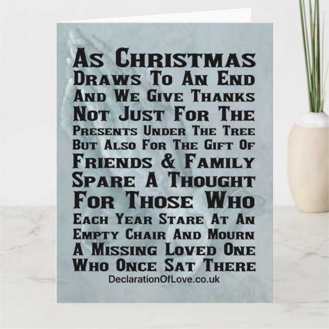 Cartão Olhando Para Uma Cadeira Vazia (Frente)