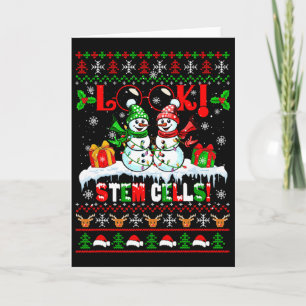 Cartão Olhe! Células-Tronco Natal Casal de Bonecos de Nev
