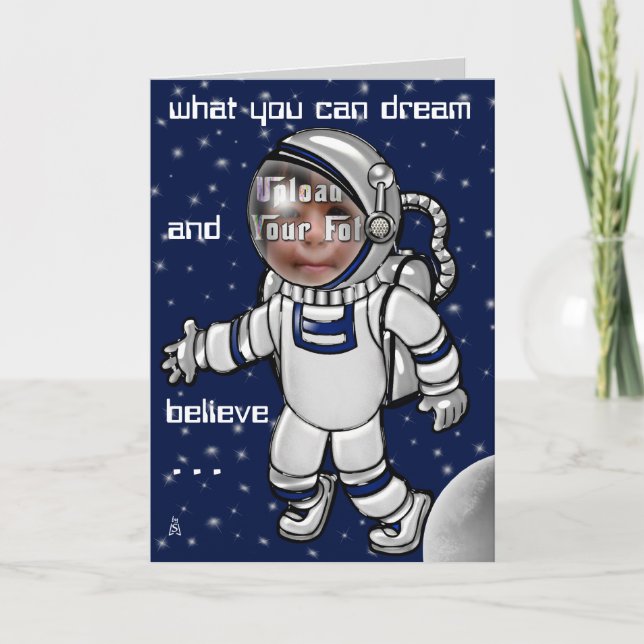 Cartão Olhe Mães! Sou um Astronauta! (Frente)
