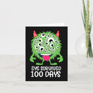 Cartão Olho Sobrevivido A 100 Dias De Teac Do Monstro Esc