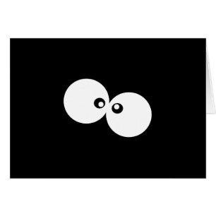Cartão Olhos Googados, Olhos Engraçados, Pretos e Brancos