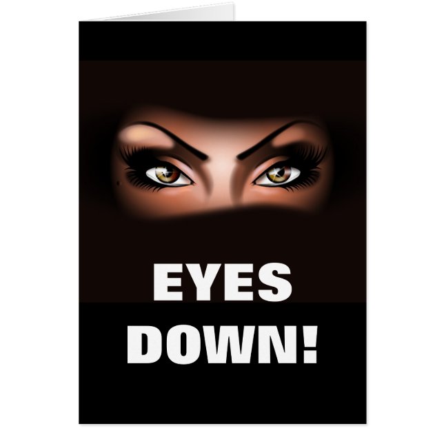CARTÃO OLHOS PARA BAIXO! (Frente)