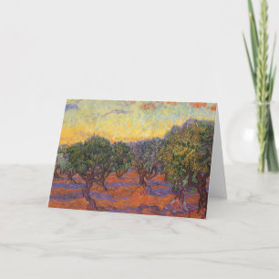 Cartão Olive Grove, Orange Sky, por Vincent van Gogh