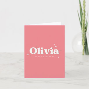 Cartão Olivia Happy Birthday Pink