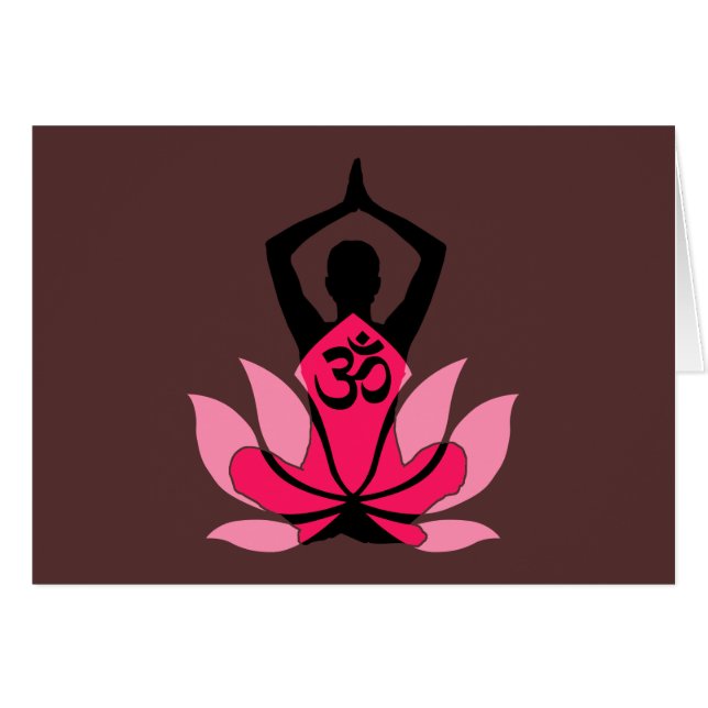 Cartão OM Namaste Espiritual Lotus Flower Yoga em número (Frente Horizontal)